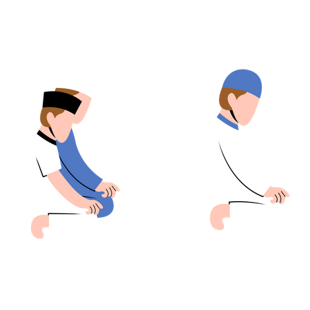 Muslim Men Praying  Illustration