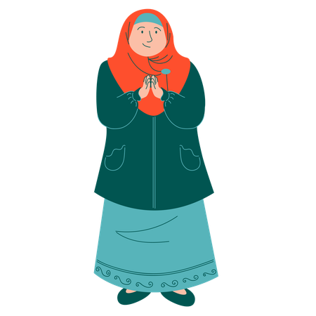 Muslim Mother greeting  Illustration