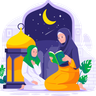 illustrations for muslim mother
