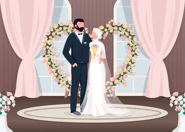 Muslim newlyweds  Illustration