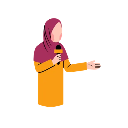 Muslim news reporter  Illustration