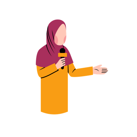 Muslim news reporter  Illustration