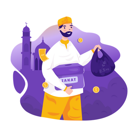 Muslim pay zakat  Illustration