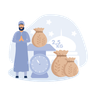 illustrations for muslim paying zakat