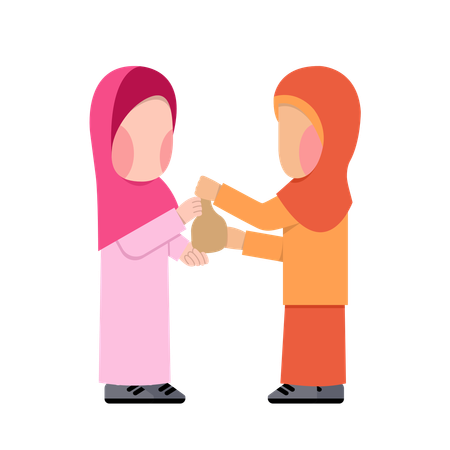 Muslim Paying Zakat  Illustration