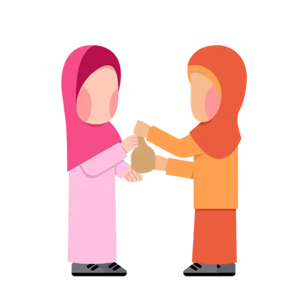 Muslim Paying Zakat  Illustration