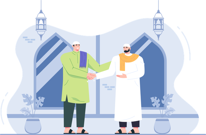 Muslim people forgive each other  Illustration