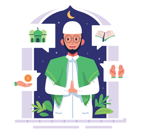 Muslim people lifestyle  Illustration