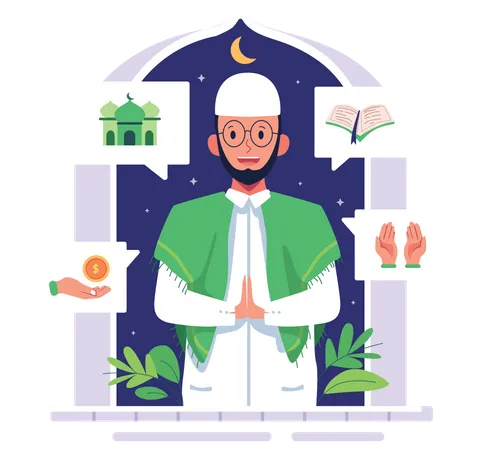 Muslim people lifestyle  Illustration