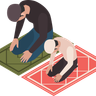illustration for muslim salah position