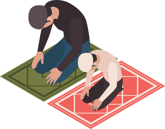 Muslim people praying  Illustration