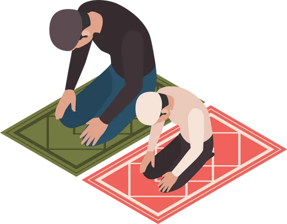 Muslim people praying  Illustration