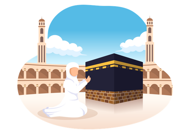Muslim person praying Illustration