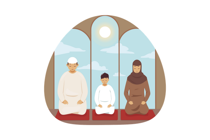 Muslim Prayer  Illustration