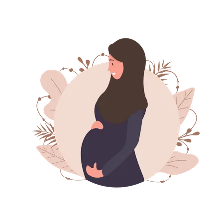 Muslim pregnant woman Illustration