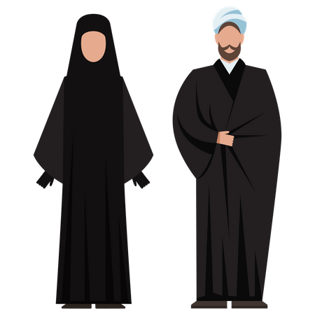 Muslim priest couple Illustration