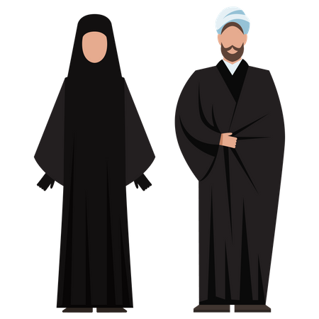 Muslim priest couple  Illustration