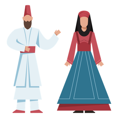 Muslim priest couple  Illustration