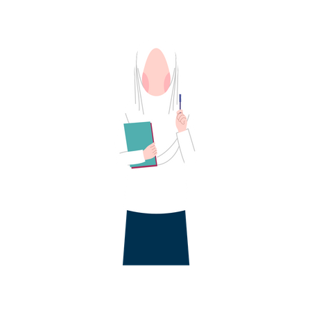 Muslim school girl Illustration