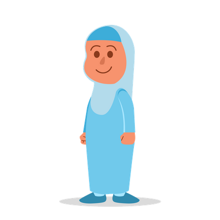 Muslim school girl  Illustration