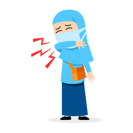 Muslim student avoid of flu spread  Illustration