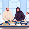 muslim dinner illustrations free