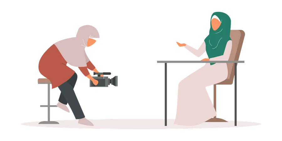 Muslim TV journalist  Illustration