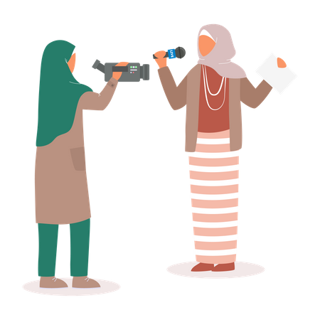 Muslim TV journalist  Illustration