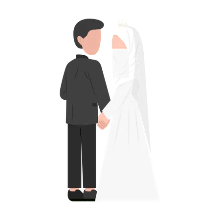 Muslim wedding couple  Illustration