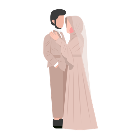 Muslim wedding couple  Illustration