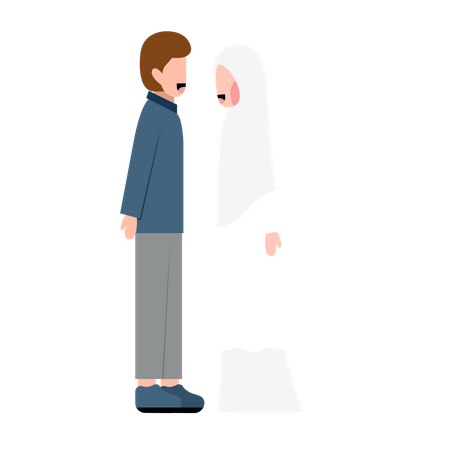 Muslim Wedding Couple  Illustration