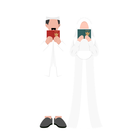 Muslim Wedding Couple  Illustration