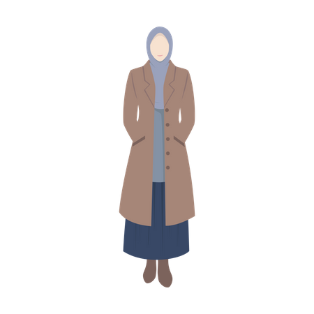 Muslim Woman in coat Illustration