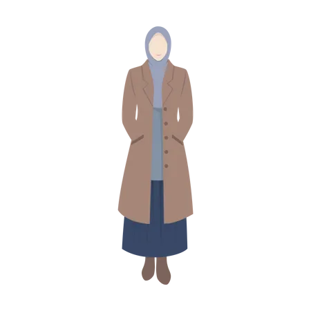 Muslim Woman in coat  Illustration