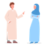 illustration for muslim business discussion