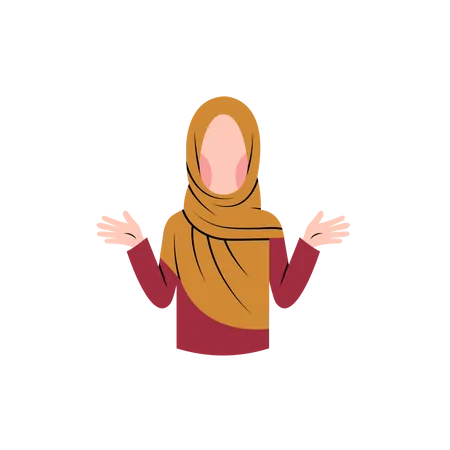 Muslim woman ask question  Illustration