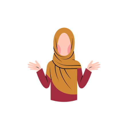 Muslim woman ask question  Illustration