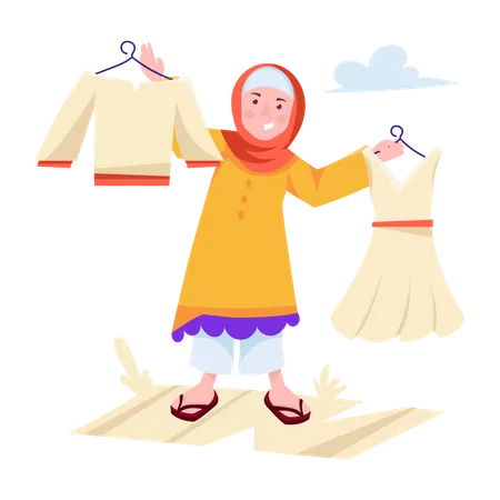 Get This Flat Illustration Of Eid Clothes Illustration
