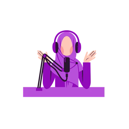 Muslim woman confess in podcast  Illustration