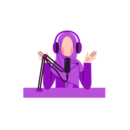 Muslim woman confess in podcast  Illustration