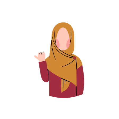 Muslim woman do gesture Illustration