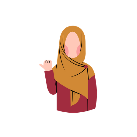 Muslim woman do gesture  Illustration