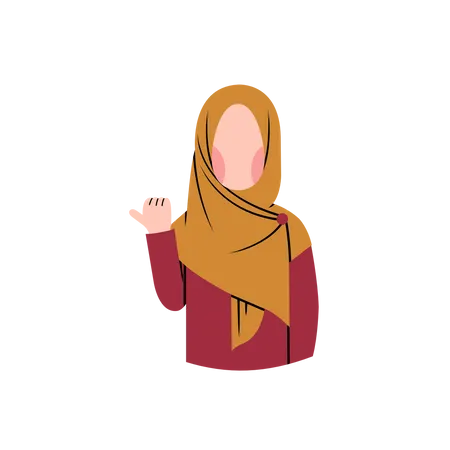 Muslim woman do gesture  Illustration