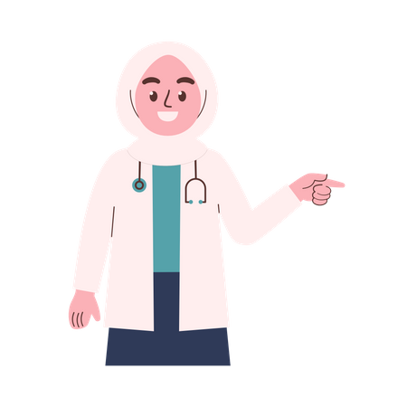 Muslim Woman Doctor  Illustration