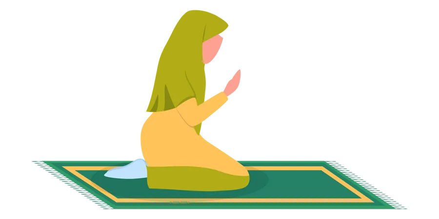 Muslim woman doing namaz  Illustration