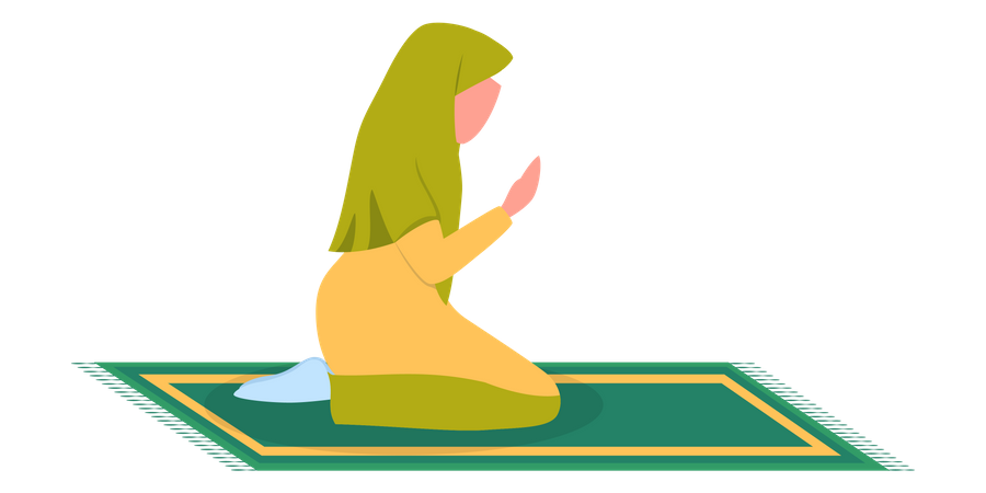 Muslim woman doing namaz  Illustration