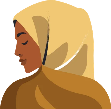Muslim woman doing prayer pose Illustration