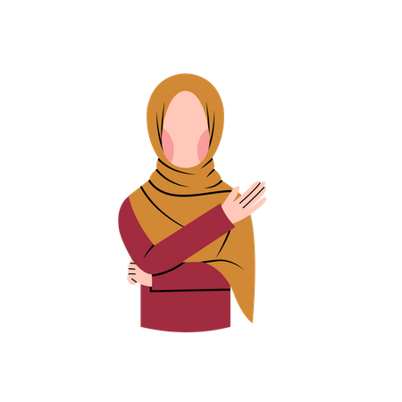 Muslim woman explaining Illustration