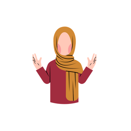 Muslim woman explaining Illustration