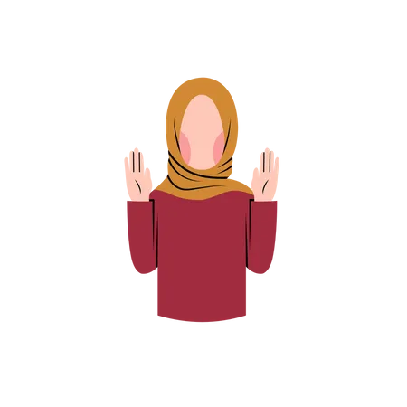 Muslim woman explaining  Illustration